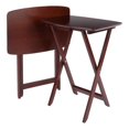 thumbnail image 1 of Pemberly Row Transitional Solid Wood Snack Table Set in Walnut (Set of 2), 1 of 12