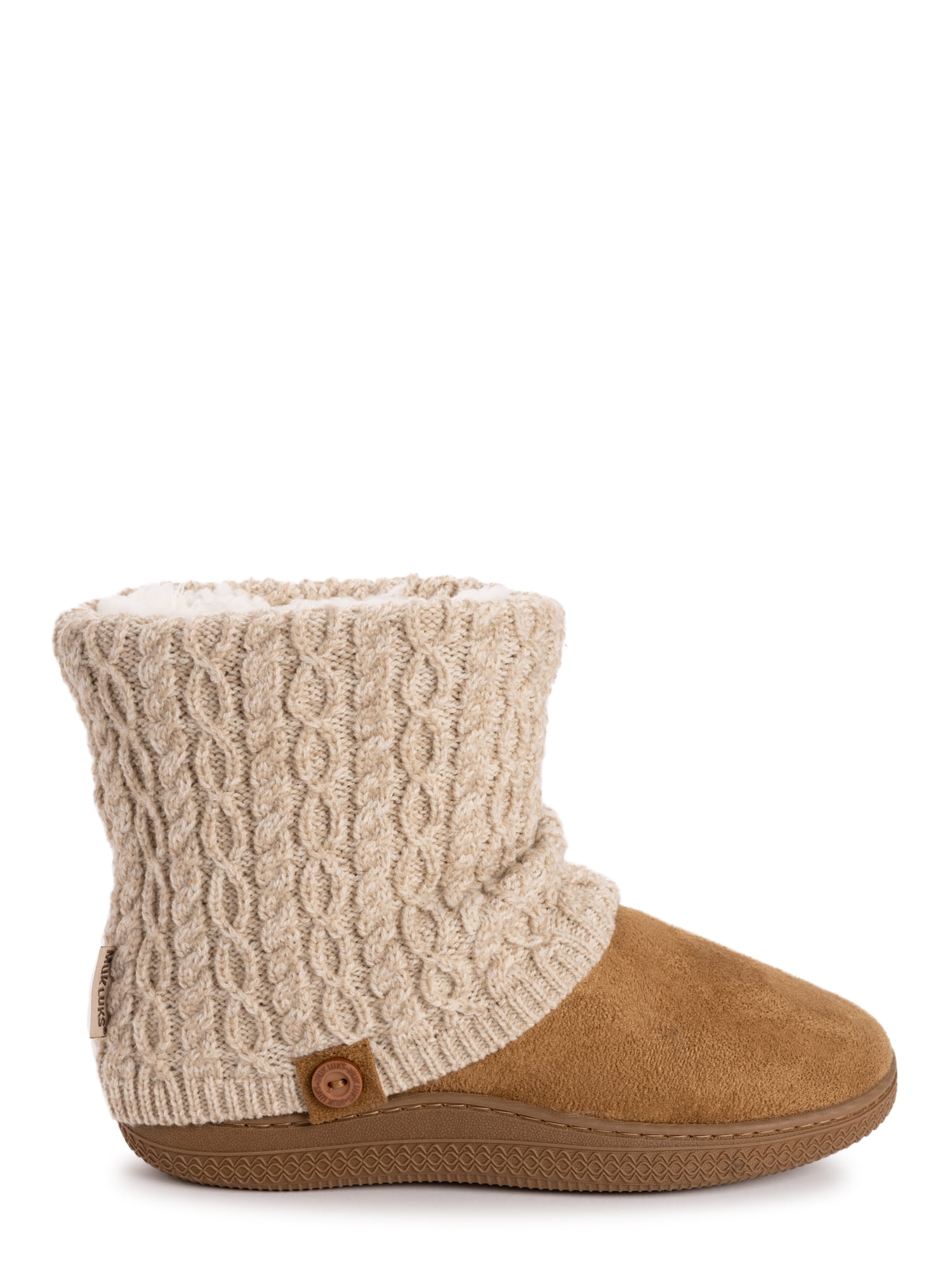 MUK LUKS Women's Cable Knit Bootie Slipper