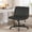 Black-with wheels, variant on Vanity Chair Criss Cross Legged Chair Armless Office Desk Chairs Height Adjustable Computer Chair No Wheels Wide Seat Ergonomic for Bedroom Living Room, Beige