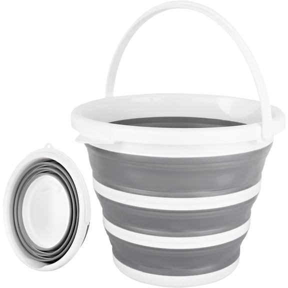 10L Collapsible Bucket with Handle, Foldable Mop and Car Wash Bucket for Outdoor Cleaning Washing Camping, Portable Water Pail for Bathroom Cleaning Supplies and Kitchen Essentials for New Home