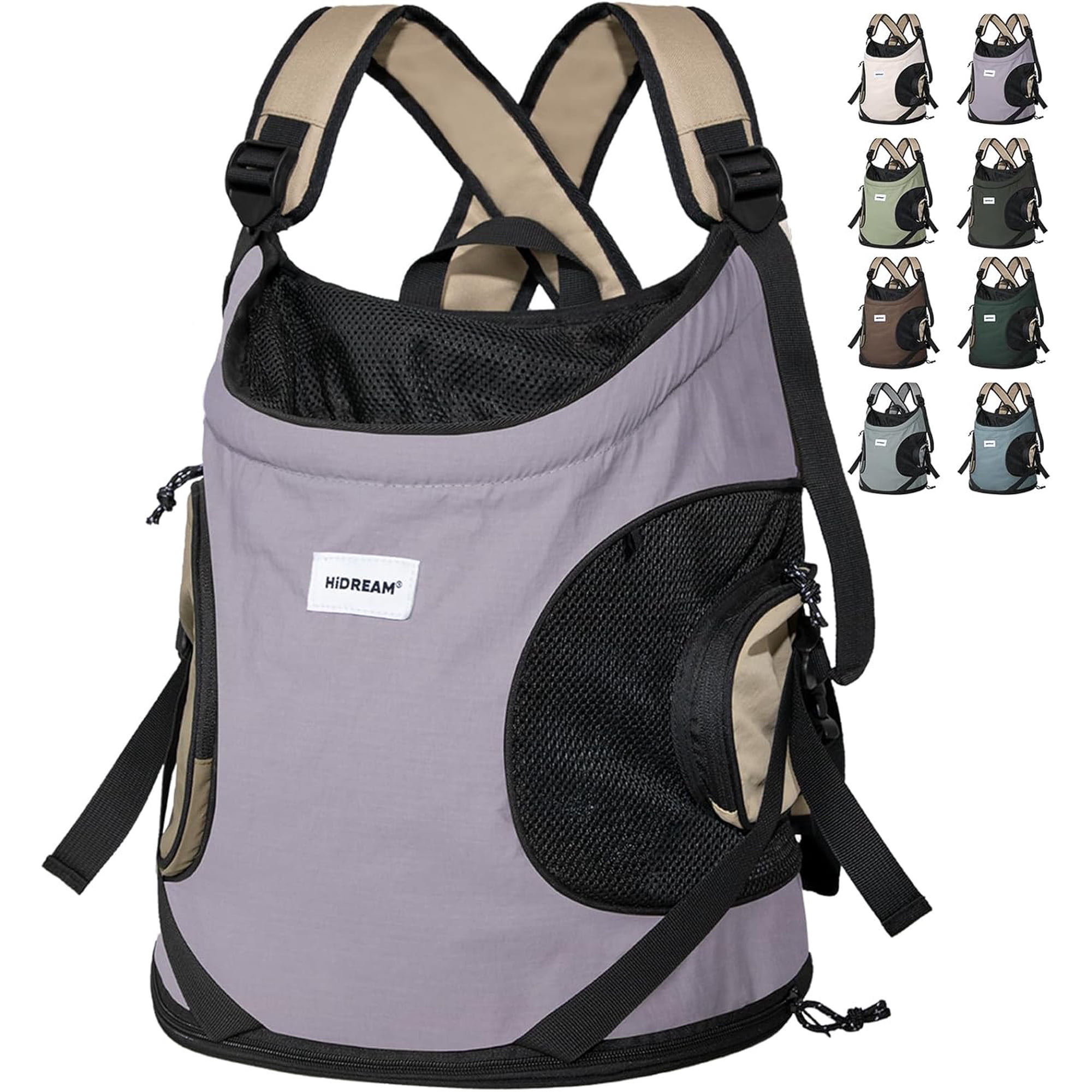 Duuclume Pet Carrier Front Chest Backpack w/ Padded Bottom for Puppy Kitten 8-18lbs Purple