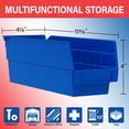 thumbnail image 4 of Akro-Mils 24 Pack Plastic Storage Shelf Bins, Space-Saving Organizers, 12"x4"x4", Clear, 4 of 7