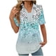 thumbnail image 1 of Tops Cortos para las Mujeres Blusas Impresas Manga Corta Turndown Collar Camiseta, Tops de Blusa para las Mujeres Casual, 1 of 4