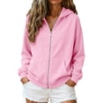 thumbnail image 2 of GILIGEGE Womens Zip Up Hoodie,Y2K Hoodies Casual Sweatshirts Plus Size Plain Hooded Long Sleeve Fall Oversized Sweatshirts Spring Winter Jackets with Pockets 2026,Lightweight Outwear Pink S, 2 of 6