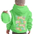 thumbnail image 4 of Weebloom Kids Girls Hoodies Jesus Letter Long Sleeve Pocket Hoodie Jacket Sweatshirts,Light Green 4-5 Years, 4 of 4