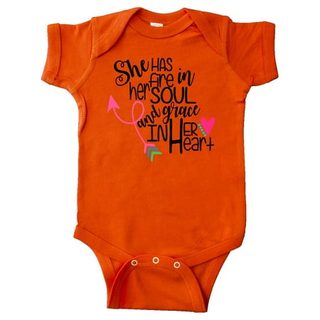 

Inktastic She Has Fire In Her Soul and Grace In Her Heart Gift Baby Boy or Baby Girl Bodysuit