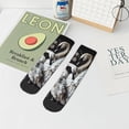thumbnail image 7 of Rocae Elegant Swans Black Background for Premium Adult Socks,Comfortable, Breathable, and Durable Socks, Perfect for Everyday Wear, 7 of 7