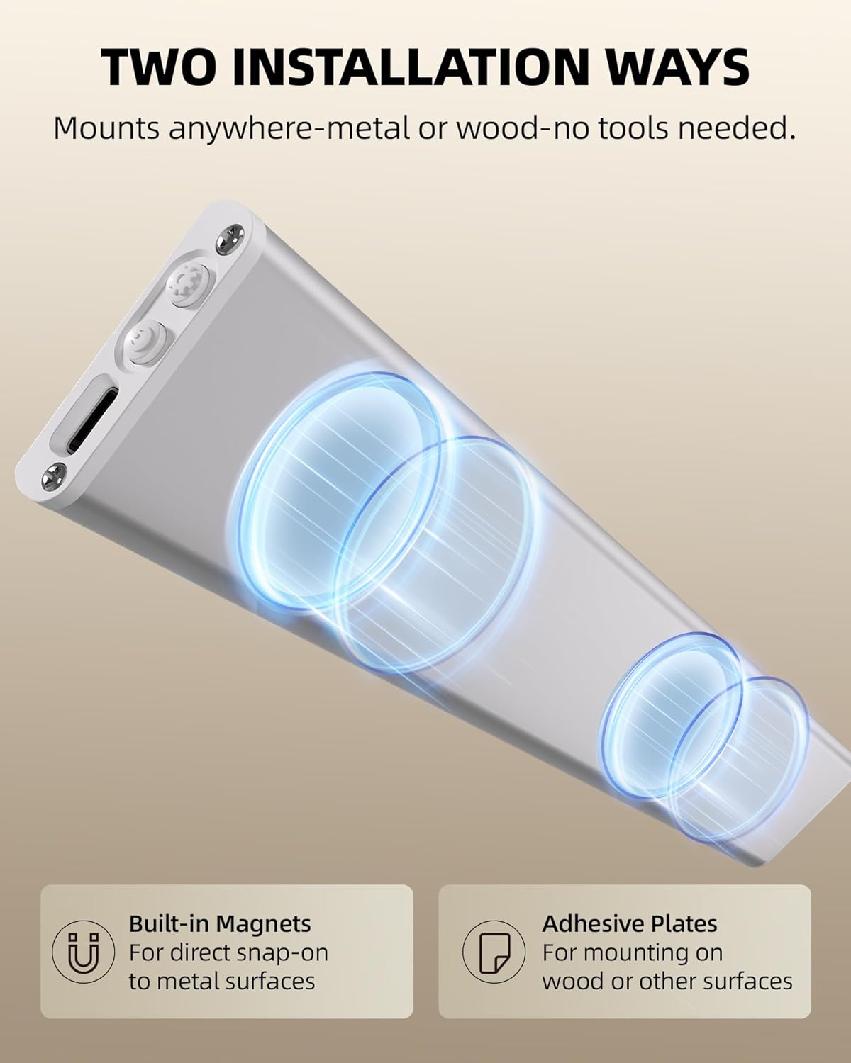 Smart Sensor Magnetic Rechargeable LED Lights, Motion Light Indoor with Magnetic Light Bar, USB-C Rechargeable Motion Lights for Under Cabinet Lighting