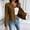 Khaki, variant on NominalSnug Womens Cropped Blazer Long Sleeve Collarless Casual Jacket Open Front Casual Work Office Cardigan Suit Jacket
