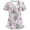 White, variant on Lolmot Nurse Uniforms for Women Cute Print Short Sleeve Medical Scrub Tops V-Neck Stretch Tshirts Working Uniform with Pockets