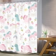 thumbnail image 3 of Kids Shower Curtain Girls Rainbow Dinosaur Dino Funny Fairy Animal Cartoon Cute Horse Pink Flower 72Wx72L Inch Lovely Rabbit Bathroom Set Princess Bath Curtain Bathtub Accessories Home Decor, 3 of 6