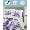 thumbnail image 4 of Quilts Full Size, Purple Lavender Soft Comforter Bedding Set for Bed, Pastoral Botanical Floral Dragonfly Lightweight Quilted Bedspread with Pillow Cover(2 Pieces) for All Season, 78x90 Inch, 4 of 6