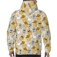 thumbnail image 7 of Uemuo Music Dancing Cat Pattern Men's Hoodie - Casual Pullover Hoodie with Kangaroo Pocket, Stylish Hooded Sweatshirt for Everyday Wear-Large, 7 of 7