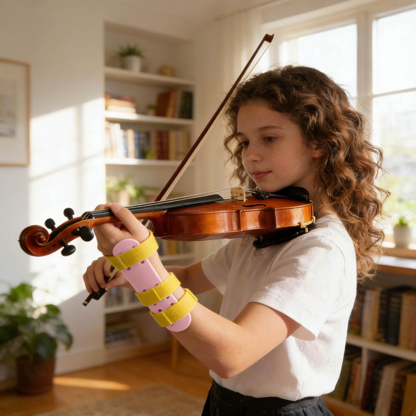 Violin Wrist Practice Aid, Adjustable Corrector for Students and Beginners, Breathable Violin Wrist Assistant, Straight Wrist Trainer for Violin Students Music Lessons Orchestra