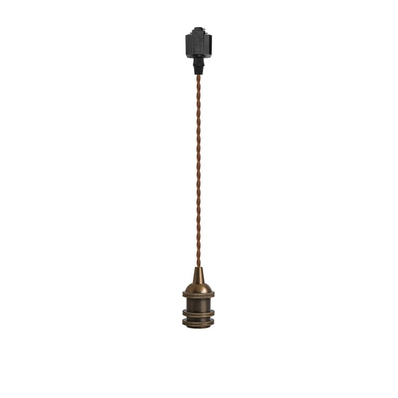 KAYYELAMP Antique Copper Mini E14 Base H-Type Track Light 3.2Ft Twisted Cord Length Industrial Style Pendant for Kitchen Dining Room Store(No Bulb, Track)
