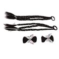 thumbnail image 1 of Boxing Braided Ponytail Extension, Synthetic Boxing Braided Extension  for Party for Girls Brown Black,Black, 1 of 7