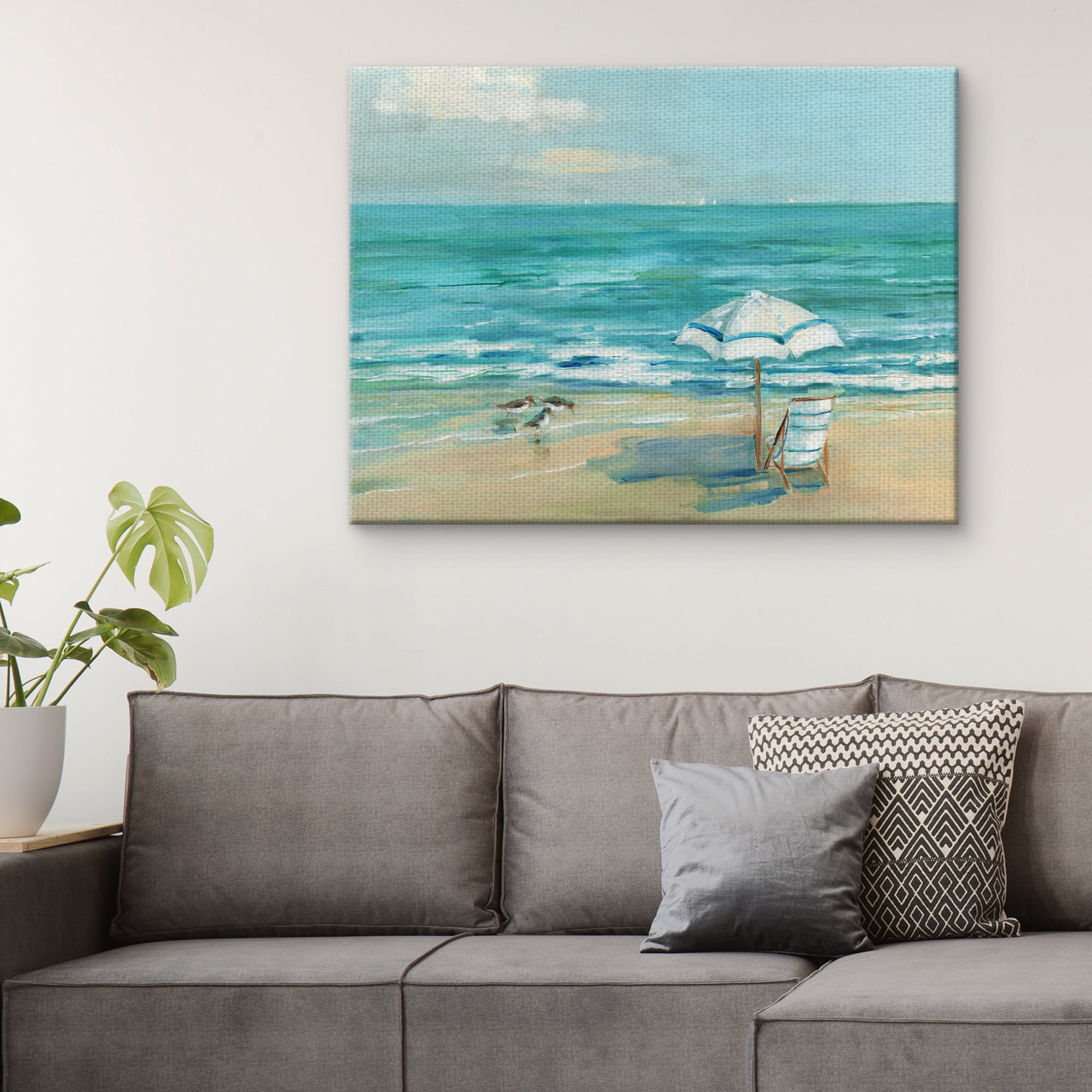 Fine Art Canvas Simply Summer Beach View by Sally Swatland Canvas Art Print