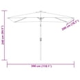 thumbnail image 4 of vidaXL Parasol 200 x 300 cm Blanc Sable Rectangulaire, 4 of 5