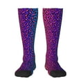 thumbnail image 2 of Picia Women Crew Soft Moisture-wicking Socks Leopard Neon Rainbow Gradient Pattern Design Cotton Socks, One Size fit All, 2 of 9