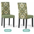 thumbnail image 3 of Chair Covers Set of 4, Sage Green Ethnic Style, Removable Stretchable Parsons Chair Slipcovers Protector for Dining Room, Retro Boho Floral, 3 of 6
