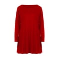 thumbnail image 5 of Levmjia Womens Nightgown Dress Solid Color Round Neck 3/4 Sleeve Sleepwear Mid Length Comfortable Soft Loose Fit Home Sleeping Wear, 5 of 7