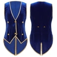 thumbnail image 2 of iiniim Girls Boys Velvet Waistcoat Tailcoat Gothic Steampunk Victorian Tuxedo Jacket Coat Royal Blue 8, 2 of 7