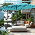 thumbnail image 3 of Autlaycil 15' Market Patio Umbrella and Matching Base with Crank System and 48 Solar Powered LED Lights for Outdoor, Market, Beach, Garden, Yard, Party, Blue, 3 of 6