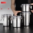 thumbnail image 5 of Stainless Steel Airtight Canister for Kitchen, Flour Coffee Bean Tea Cereal Sugar Cookie Metal Food Storage Canisters with Clear Lid and Sturdy Locking Clamp, 5 of 6