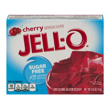 Jell-O Gelatin Dessert Sugar Free Cherry, 0.6 Oz