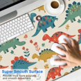 thumbnail image 2 of Long Mouse Pads for Desk,Beige Cartoon Dinosaurs Flowers Pattern Desk Mats on Top Of Desks, Desk Mouse Pad Extra Large with 3mm Non-Slip Base and Stitched Edge for Gaming,Office,Work,Home 47.3"x23.6", 2 of 6