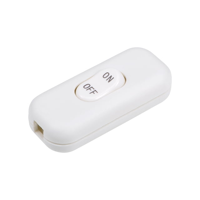 Interruptor de cordón en línea Uxcell AC 250V 6A On-Off blanco para lámpara de escritorio