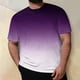 thumbnail image 1 of Tops para hombre, blusas y camisas de manga corta con cuello redondo para hombre, blusa informal grande con cuello redondo y manga corta degradada, blusa de poliéster para hombre, 1 of 5