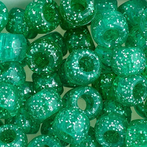 John Bead 1000pcs 9mm Plastic Crow Beads | Emerald Pony Bead