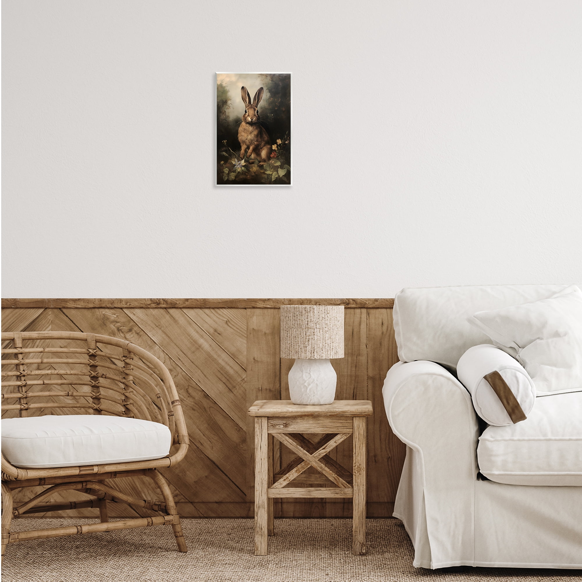 Stupell Industries Bunny in Nature Animals & Insects Painting Unframed Art Print Wall Art, 10 x 15