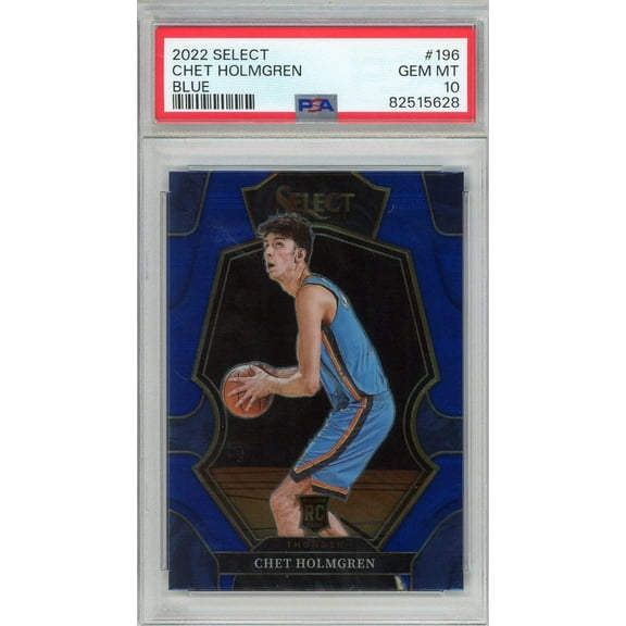 Graded 2022 Panini Select Chet Holmgren #196 Blue Rookie RC Basketball Card PSA 10 Gem Mint