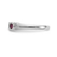 thumbnail image 3 of Solid 14k White Gold Diamond Ruby Wedding Band Ring Size 7.5 (.2 cttw.), 3 of 8