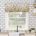 thumbnail image 4 of Green Flowers Valances for Windows Plants Watercolor Floral Retro Linen Rod Pocket Curtain Valance Window Treatment Short Curtains for Kitchen Living Room, 42"x12", 4 of 5