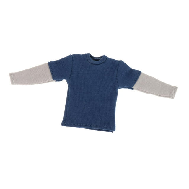 Camiseta de manga larga de moda 1/12, ropa de muñeca hecha a mano para figuras de masculinos de 6 pulgadas accesorio de vestir CUTICAT Camiseta de manga larga