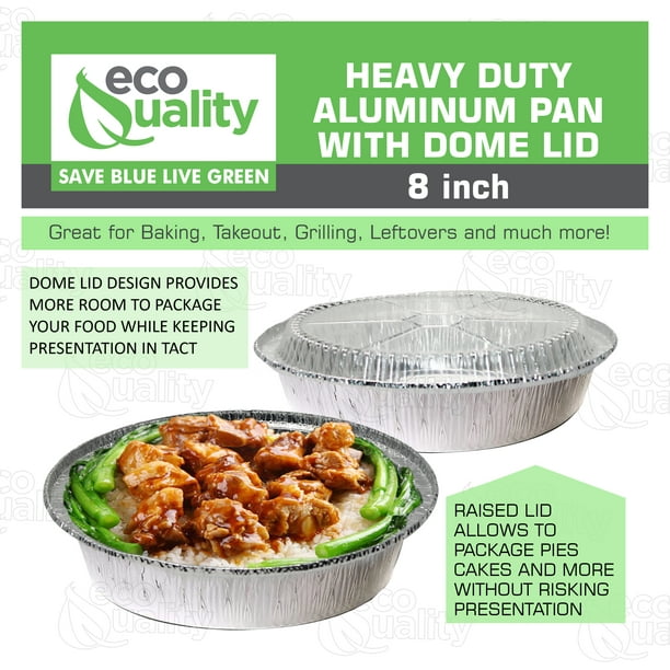 - 8 Inch Disposable Round Aluminum Foil Take-Out...