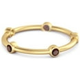 thumbnail image 2 of Mooneye 925 Sterling Silver Gold Plated Stackable Garnet Five Stone Women Wedding Ring, 2 of 3