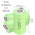 thumbnail image 2 of Ni-Cd Rechargeable Battery Sub C SC Batteries (Green6), 2 of 2