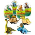 thumbnail image 1 of Autos de juguete Greingways, paquete de 4 dinosaurios con mecanismo de retroceso, huevos de Pascua, 1 of 7