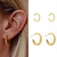 thumbnail image 1 of Earring Set Alloy Coil Earrings Hong Kong Style Pure Copper Ear Bone Clip Personality Combination Earrings for Women------Product code 77531, 1 of 5