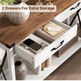 thumbnail image 5 of 43" Farmhouse Console Table Entryway Table, 2-Tier Wood Sofa Table with Shelf, Behind Couch Table, Console Table with Storage Drawers, for Entryway, Living Room, Hallway, Foyer, 5 of 7