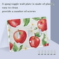 thumbnail image 3 of Yayeee Toggle Light Switch Wall Plate 2-Gang 4.56"x4.48" Decorative Outlet Cover, White Apple Pattern, 3 of 7