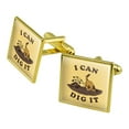 thumbnail image 1 of I Can Dig It Dog Funny Humor Square Cufflink Set - Silver or Gold, 1 of 6