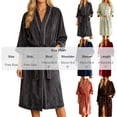 thumbnail image 7 of FAIWAD Women's Plush Bath Robe Fluffy Fleece Wrap Robe with Pockets 3/4 Sleeve Lounge Wear, 7 of 7
