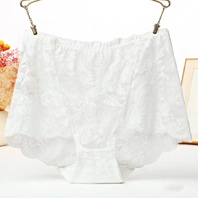 Women's Floral Lace High Rise Panties for Everyday Comfort - Full Coverage Breathable Mesh Underwear for Women