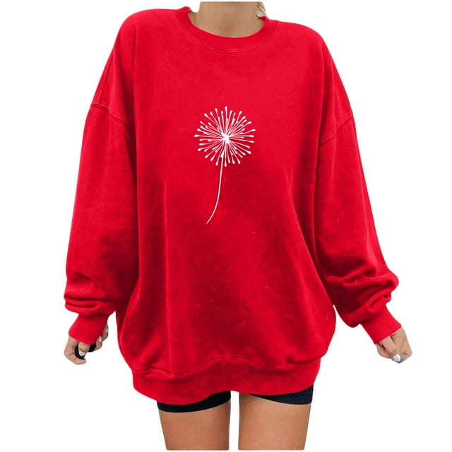 Chandail à Capuche Mode pour Femmes 2023 Imprimé Ample Manches Longues Col Rond Chandail à Capuche 50 % de Réduction Liquidation Costumes Halloween/noël