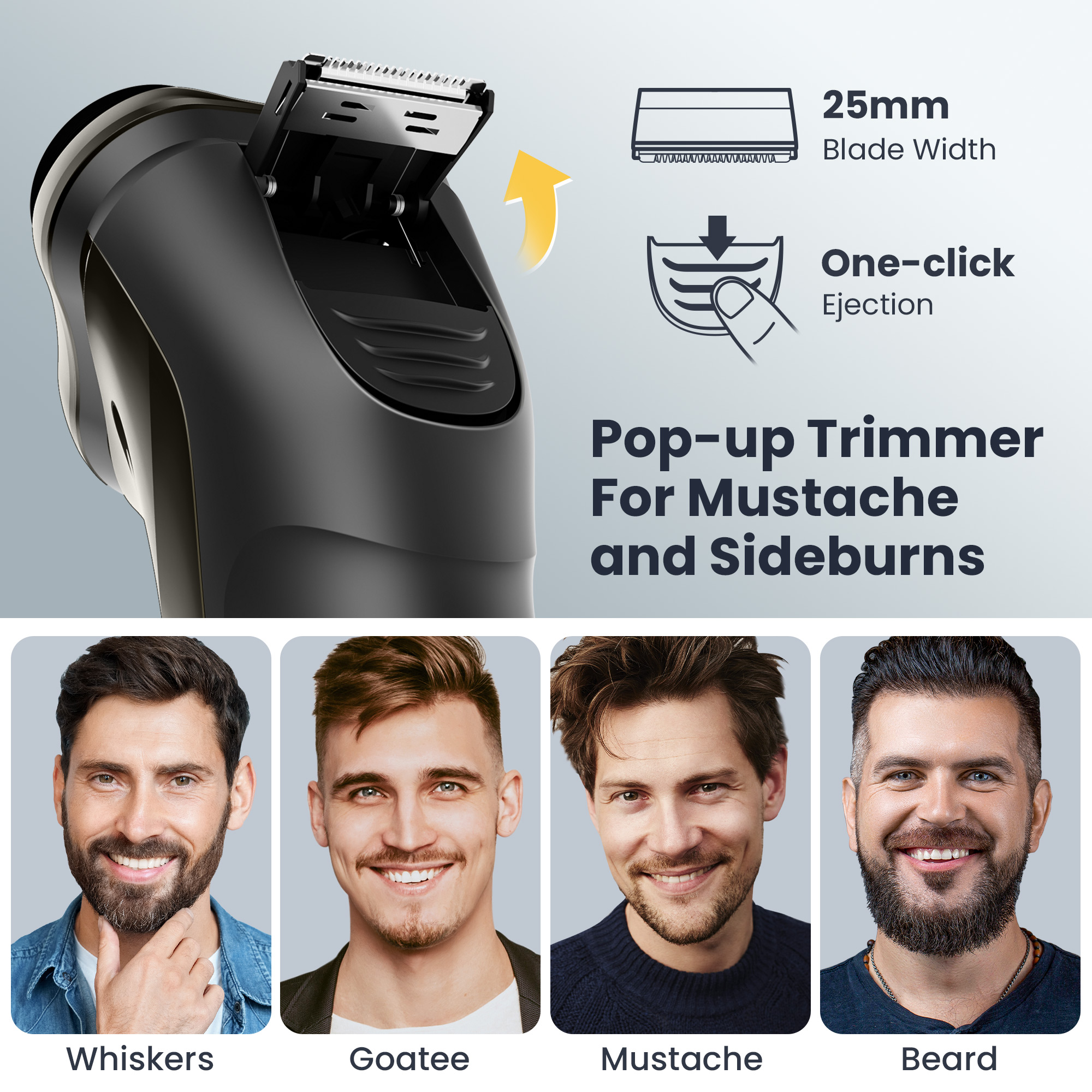Nogroa Waterproof Cordless Electric Shaver, Black photo 5